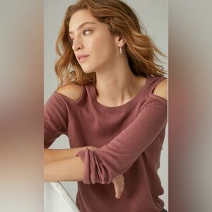 Lucky Brand Off-the-Shoulder Sweater in Dusty Rose
